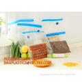 Sous vide vacuum zipper valve bag for fresh food, Embossed vacuum food bags with zipper and air valve,